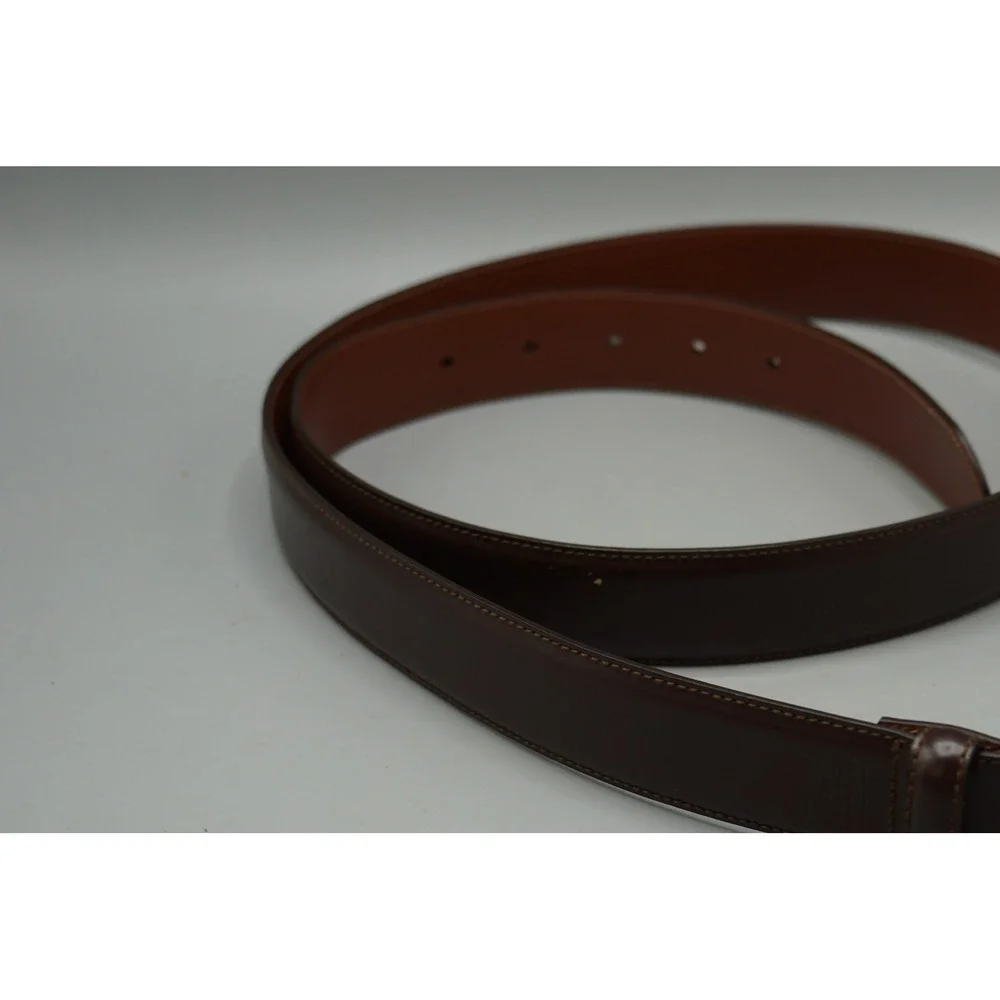 Coach Mens Mahogany Brown Calfskin Leather Belt Solid Brass Buckle Size 40 5953